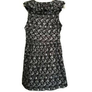 TULLE BLACK AND SILVER ROSE DRESS